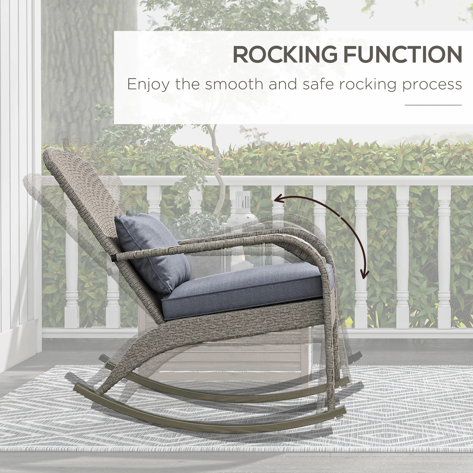 Adirondack Chair, Outdoor Wicker Rocking Chair, Grey Patio Chairs at Gallery Canada