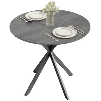 31.5" Industrial Round Dining Table, Distressed Grey Dining Tables at Gallery Canada