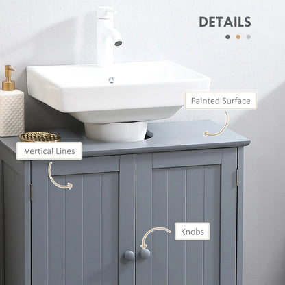 Under Sink Bathroom Cabinet, 2 Doors, Shelf, Grey Bathroom Cabinets at Gallery Canada