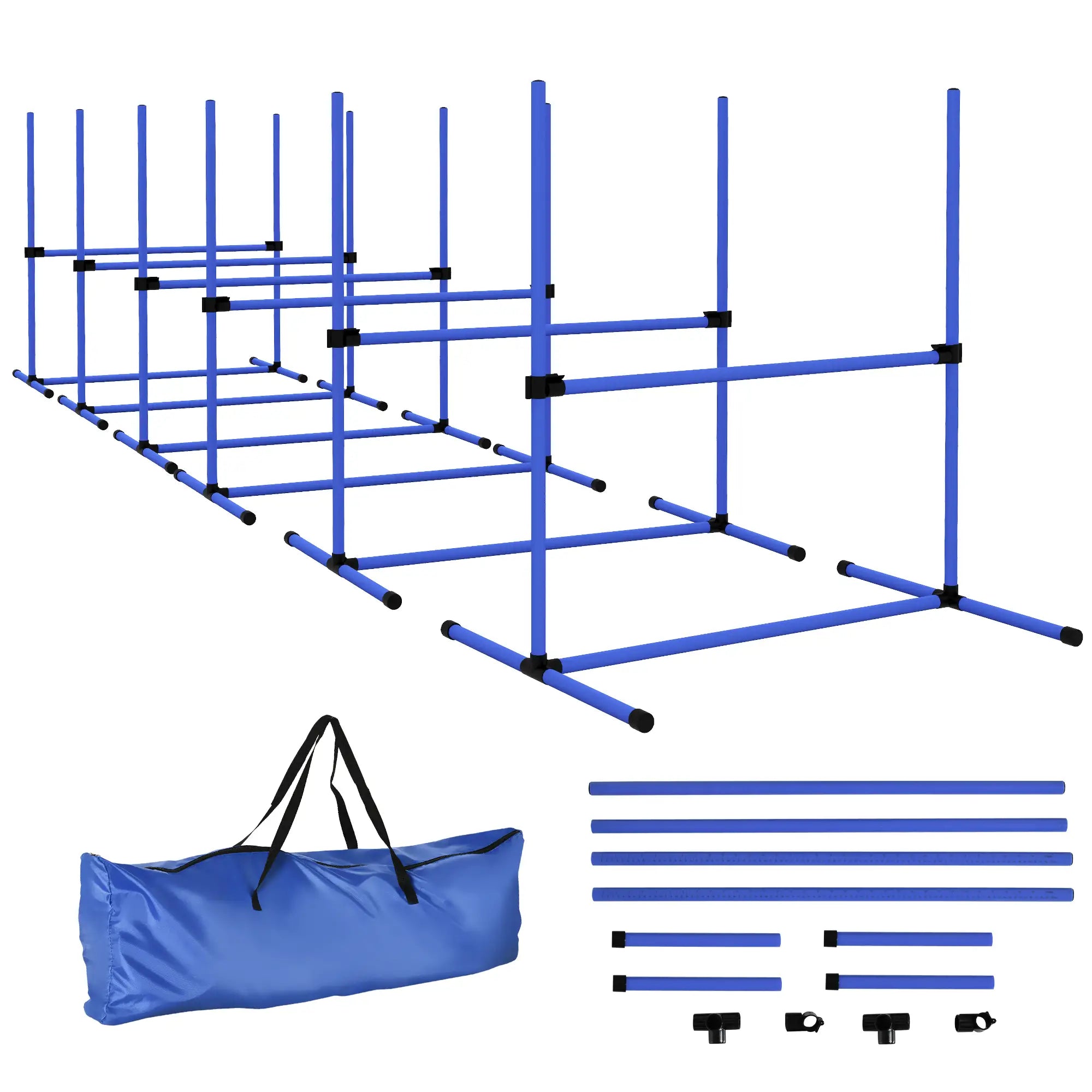 Set of 6 Dog Agility Training Jump Bars, Adjustable, Blue Dog Agility Training Equipment at Gallery Canada
