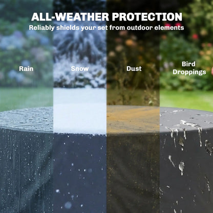 Heavy Duty Outdoor Patio Furniture Cover, Waterproof 84.3" Dia. x 27.6"H, Black Patio Furniture Covers at Gallery Canada