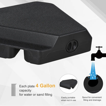 Umbrella Stand, 2" Poles, Steel Base, 4 Fillable Weights, 158lbs Sand or 132lbs Water, Black Umbrella Bases at Gallery Canada