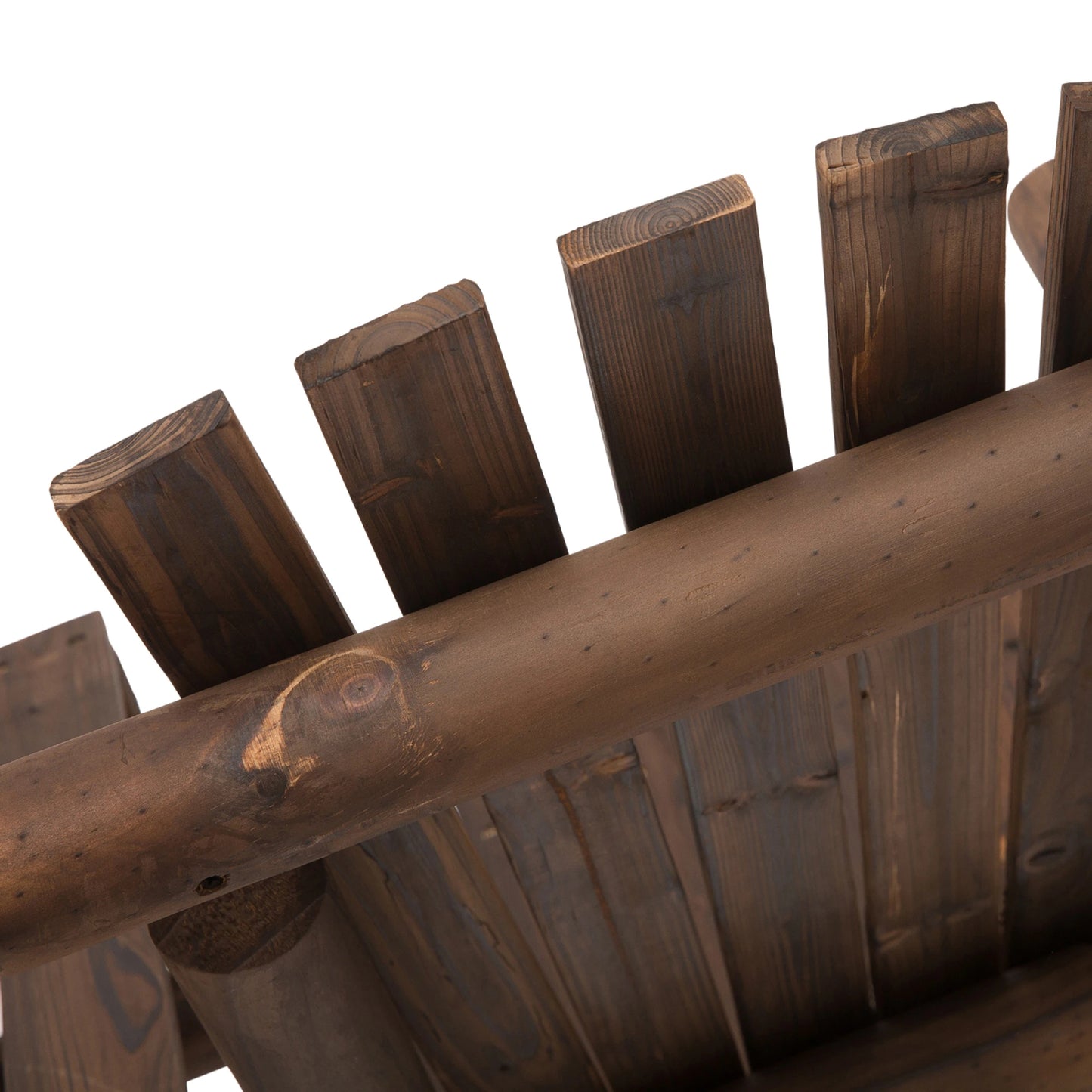 Wood Adirondack Patio Chair Bench, Center Coffee Table, Carbonized Outdoor Benches at Gallery Canada