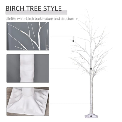 5FT Garden Birch Tree Light, 58 Warm LEDs, 8 Modes, Indoor Outdoor Artificial Tree Light at Gallery Canada
