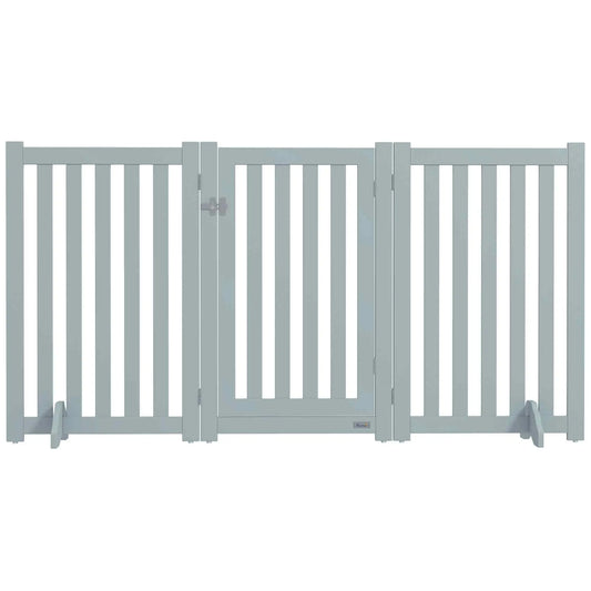 3-Panel Foldable Dog Gate, Medium Size, Grey Houses, Kennels & Pens Grey at Gallery Canada