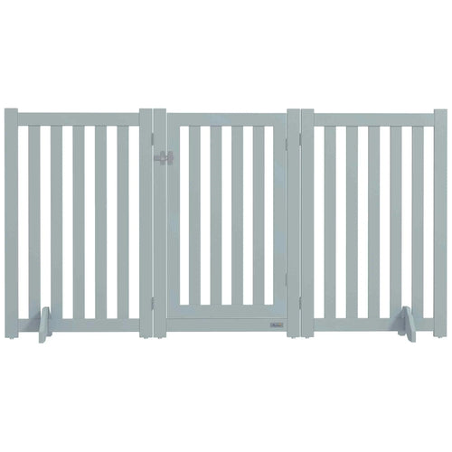 3-Panel Foldable Dog Gate, Medium Size, Grey