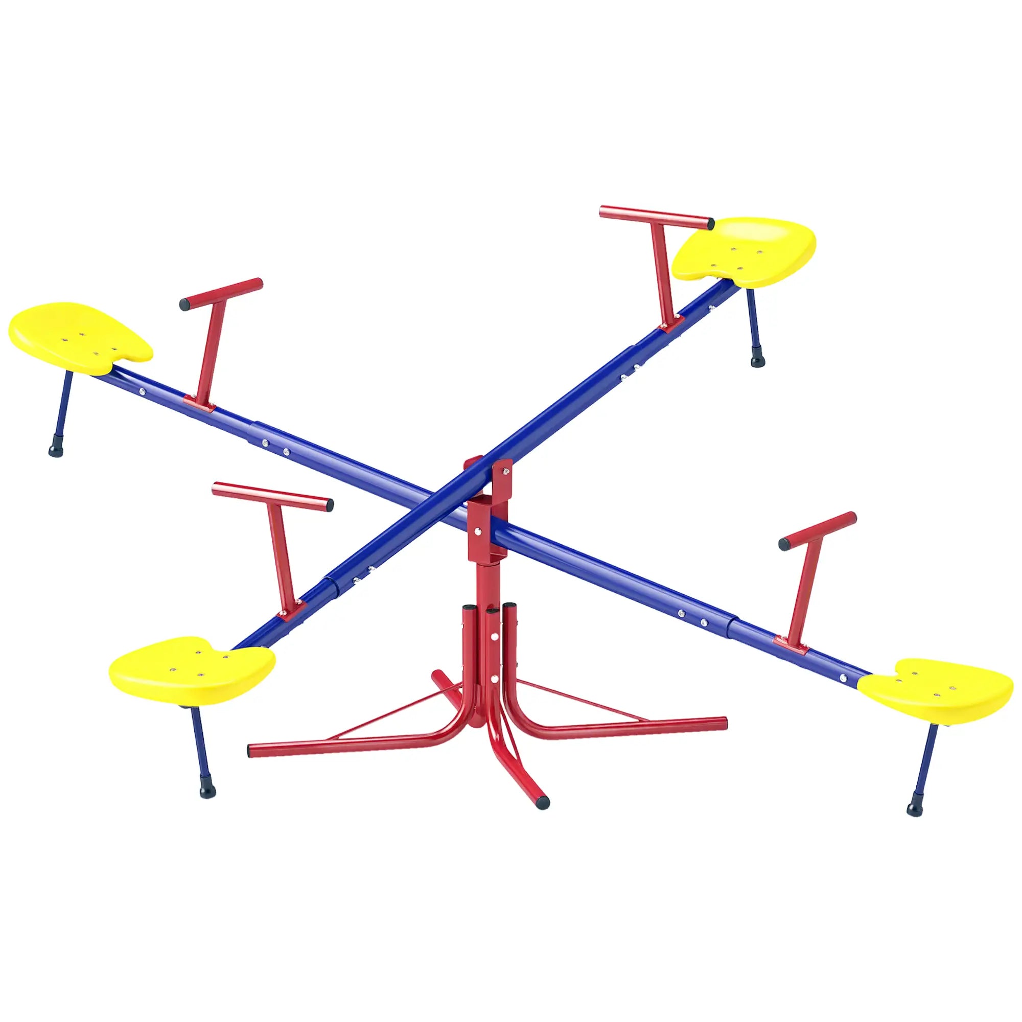 Kids Metal Seesaw, 4 Seats, Playground Equipment for Garden Gym Sets & Swings Red, Blue, Yellow at Gallery Canada