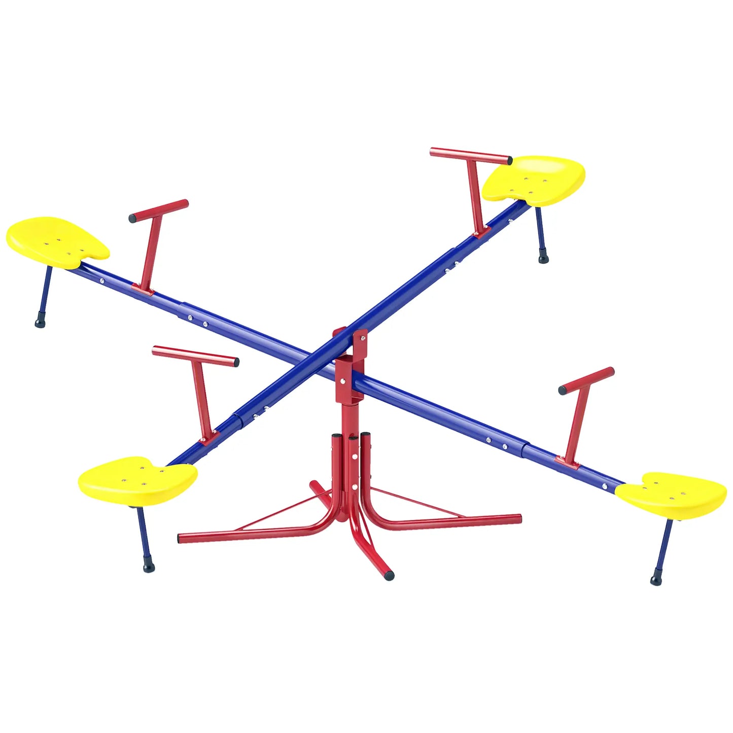 Kids Metal Seesaw, 4 Seats, Playground Equipment for Garden Gym Sets & Swings Red, Blue, Yellow at Gallery Canada