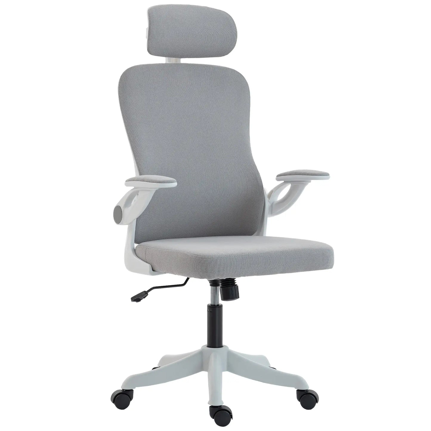 Ergonomic Office Chair, Swivel Desk Chair with Lumbar Support, Headrest, Grey Task Chairs Grey, White, Black at Gallery Canada