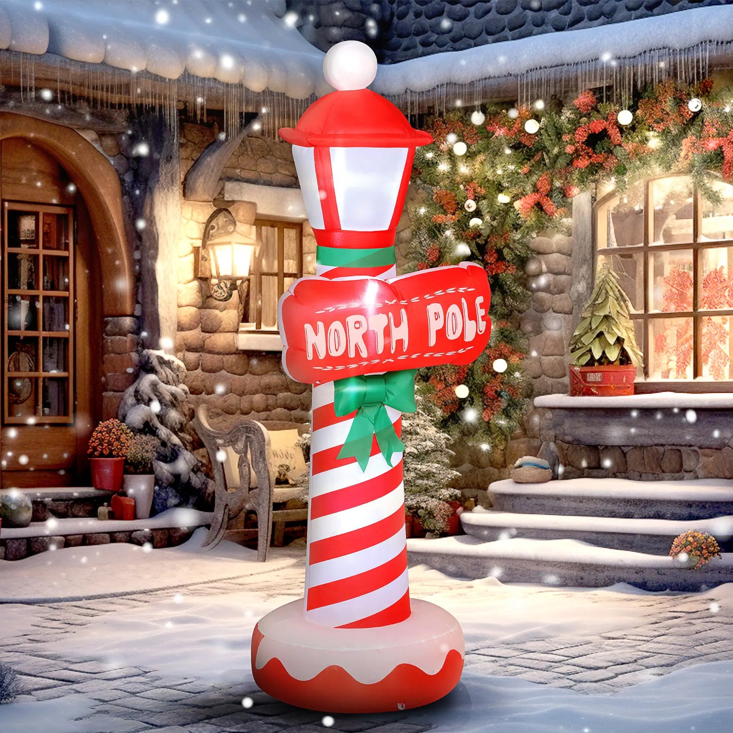 6FT Inflatable Lighthouse Christmas Decoration With LED Lights Christmas Inflatables at Gallery Canada
