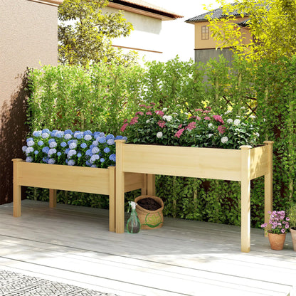 2 Tier Wood Plant Raised Bed, Grow Box Stand, Garden Step Planter Elevated Garden Beds at Gallery Canada