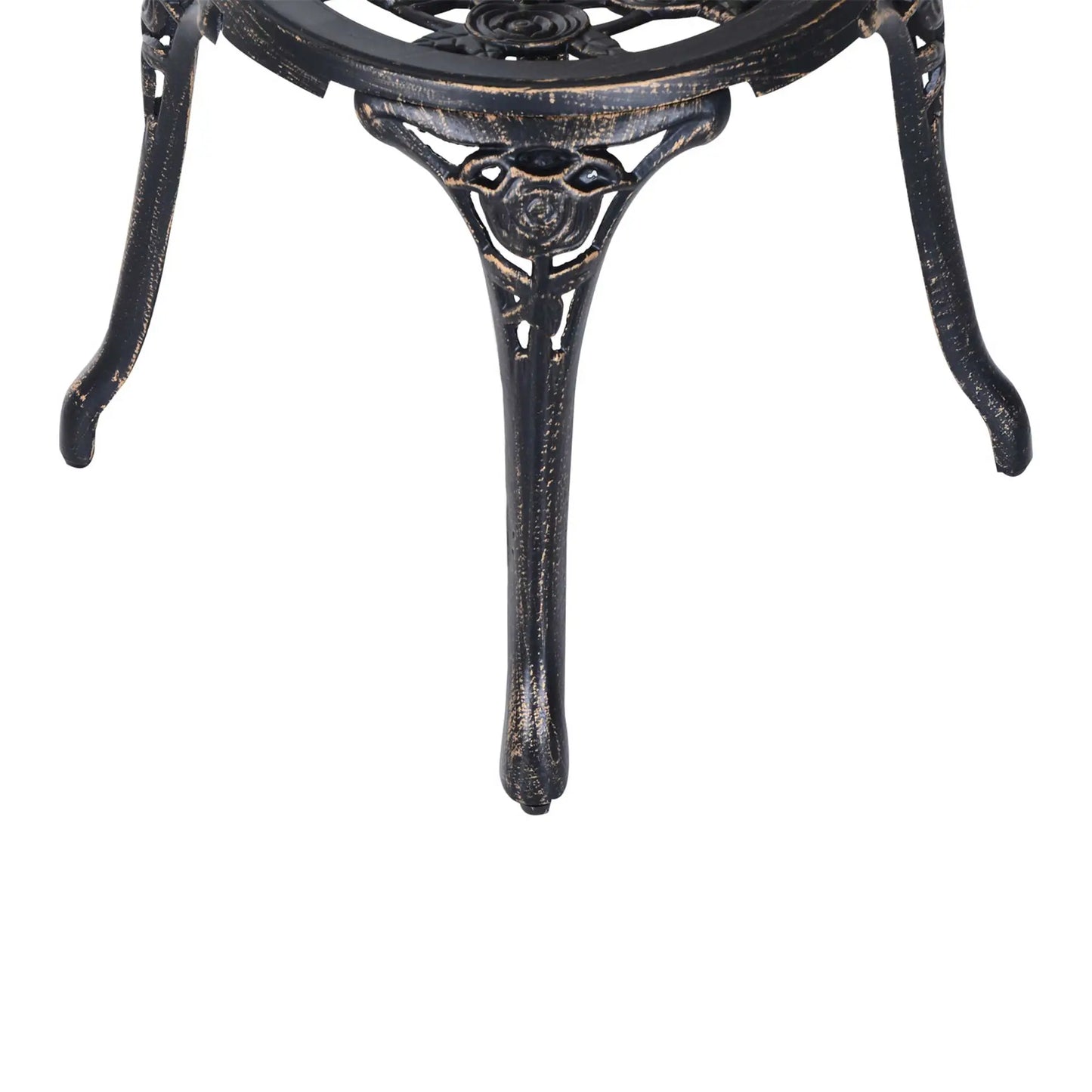 3 Pc Aluminum Bistro Set, Outdoor Patio Table and Chairs, Floral, Bronze Bistro Sets at Gallery Canada
