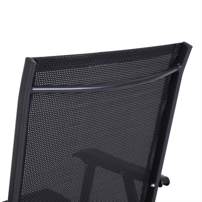 2-Piece Folding Dining Chair Set, Outdoor Furniture with Armrests, Black Patio Chairs at Gallery Canada