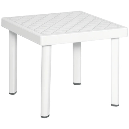 White Plastic Outdoor Square Garden Side Table, Coffee Table, White Patio Side Tables at Gallery Canada