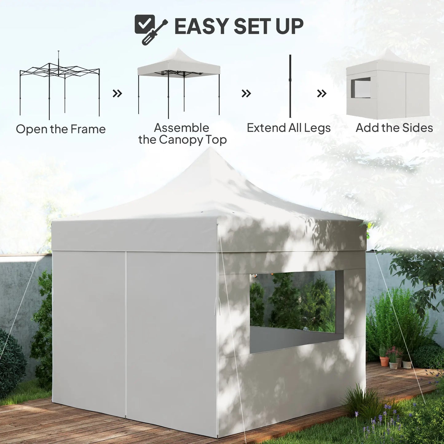 10' x 10' Pop Up Canopy Tent, Sidewalls, Adjustable Height, Wheeled Bag Pop Up Canopies at Gallery Canada