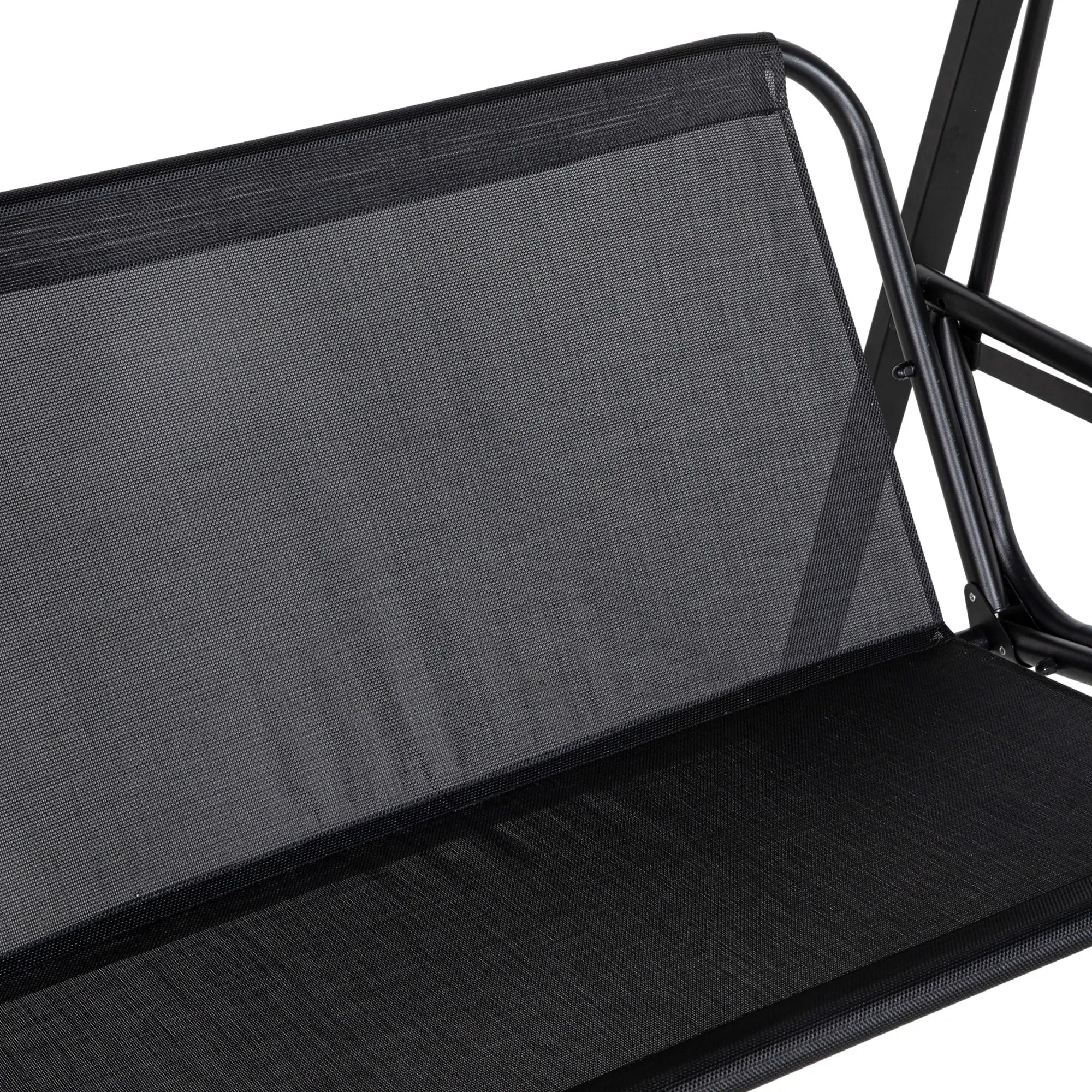 2-Seater Outdoor Porch Swing, Adjustable Canopy, Black Patio Swings with Stand at Gallery Canada