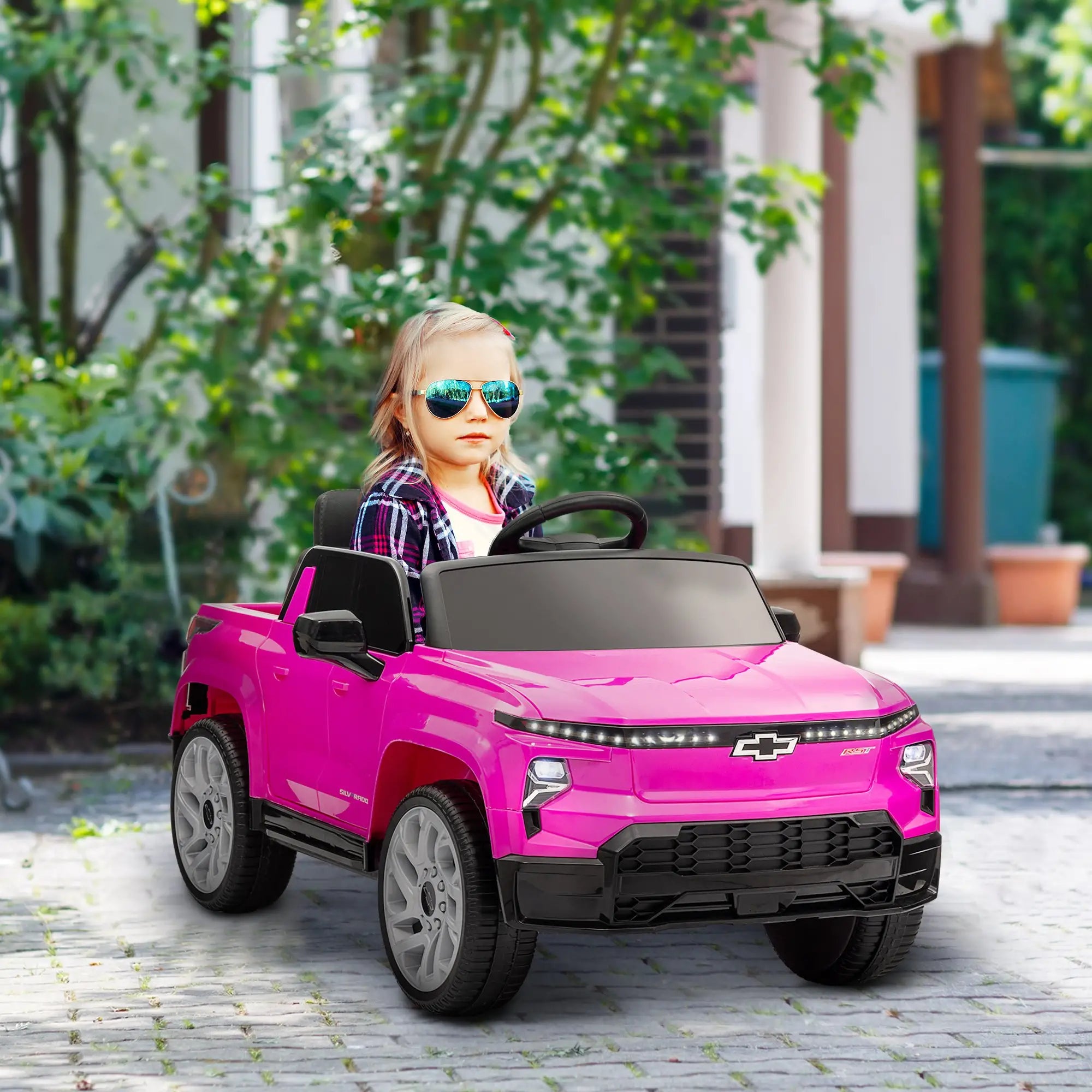 12V Chevrolet Silverado EV RST Licensed Kids Car, Pink Electric Toy Cars at Gallery Canada