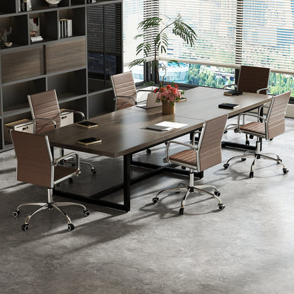Height Adjustable Office Chair with Rocking Backrest, Brown