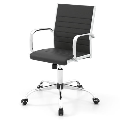 Chaise de bureau réglable avec dossier basculant, accoudoirs, noir