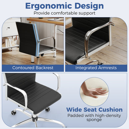 Chaise de bureau réglable avec dossier basculant, accoudoirs, noir