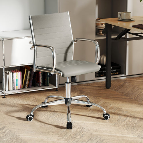 Adjustable Office Chair with Rocking Backrest, Grey