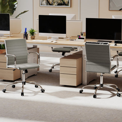 Chaise de bureau réglable avec dossier basculant, grise