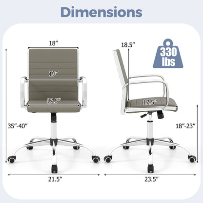Chaise de bureau réglable avec dossier basculant, grise