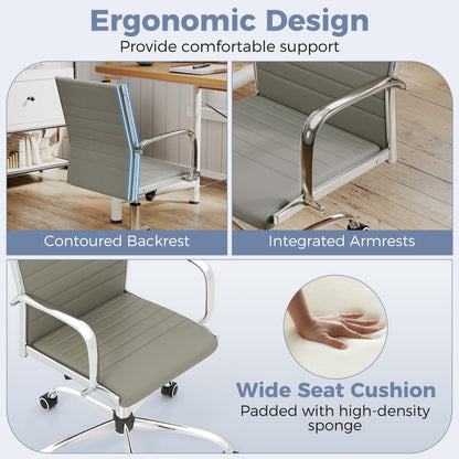 Chaise de bureau réglable avec dossier basculant, grise