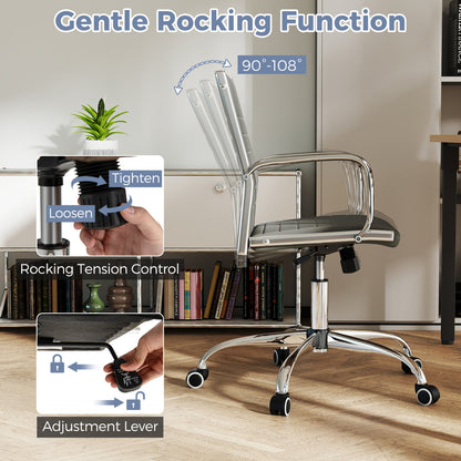 Chaise de bureau réglable avec dossier basculant, grise