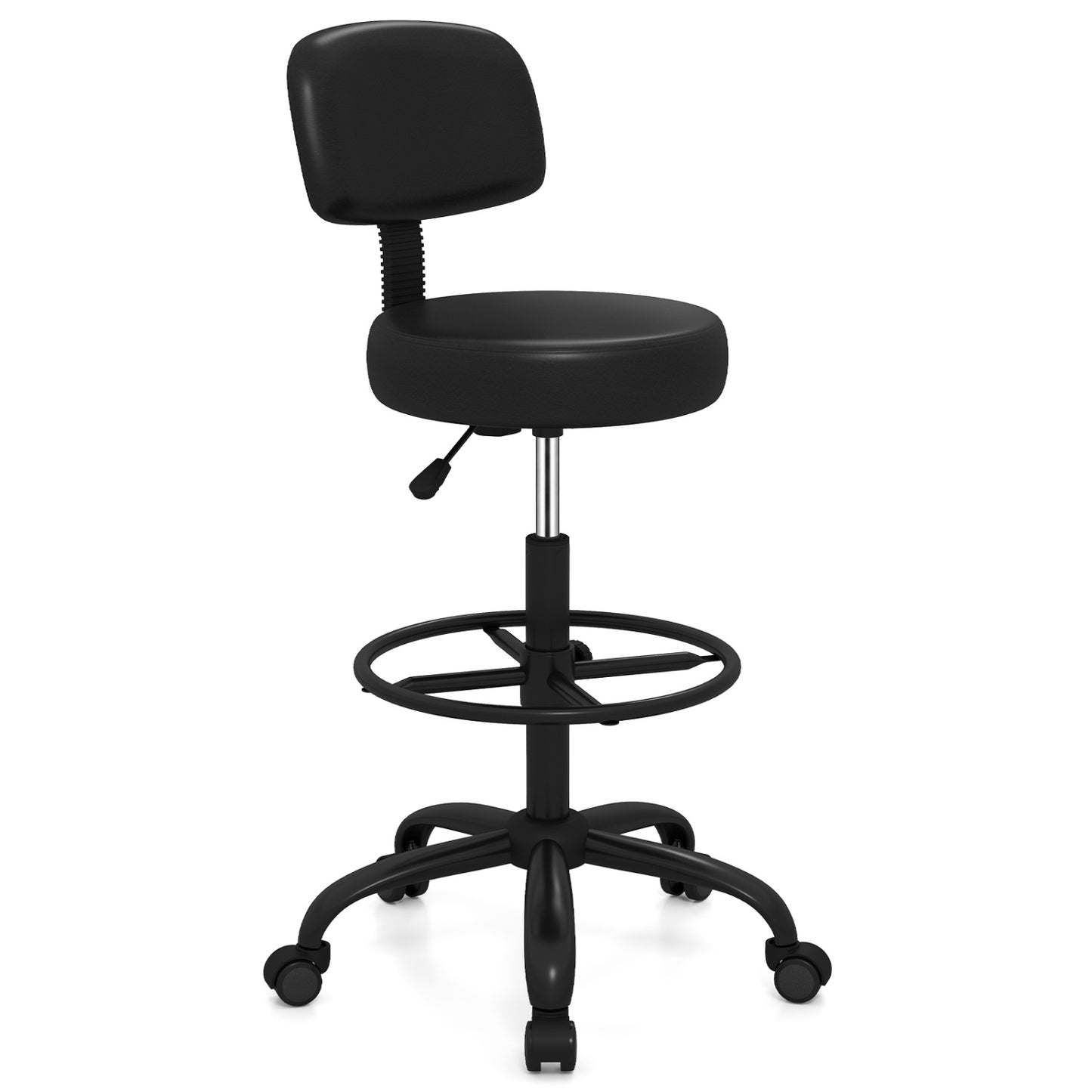 Chaise de bureau avec repose-pieds, noire