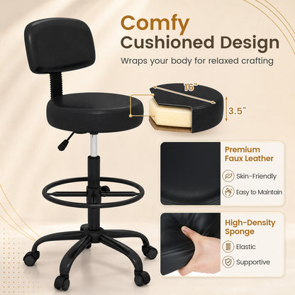 Chaise de bureau avec repose-pieds, noire
