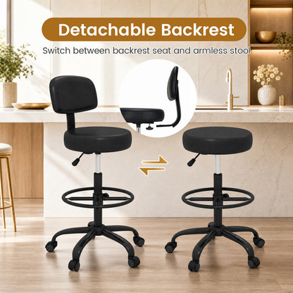Chaise de bureau avec repose-pieds, noire