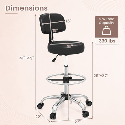 Chaise de bureau avec repose-pieds, roulettes, argentée