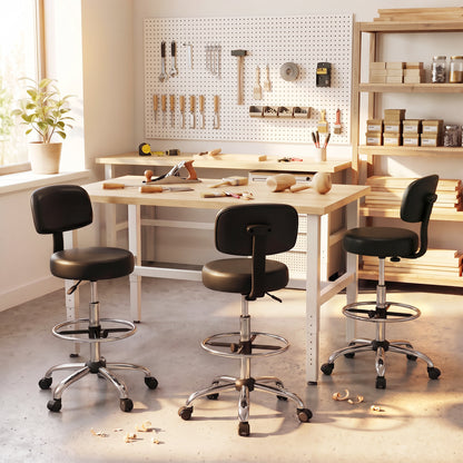 Chaise de bureau avec repose-pieds, roulettes, argentée