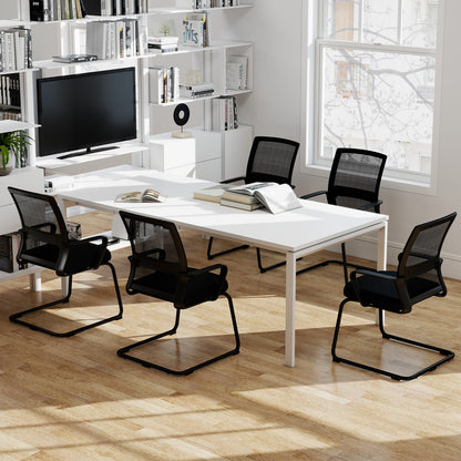 Office Guest Chair with Lumbar Support for Waiting Room-2 Pieces, Black Mesh Chairs at Gallery Canada