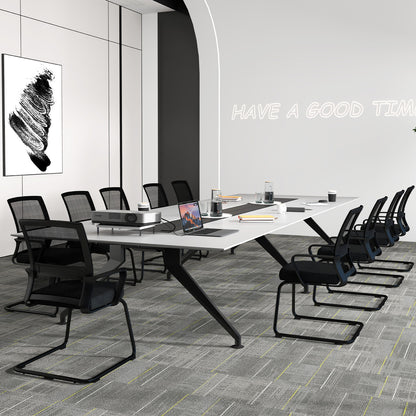 Office Guest Chair with Lumbar Support for Waiting Room-2 Pieces, Black Mesh Chairs at Gallery Canada