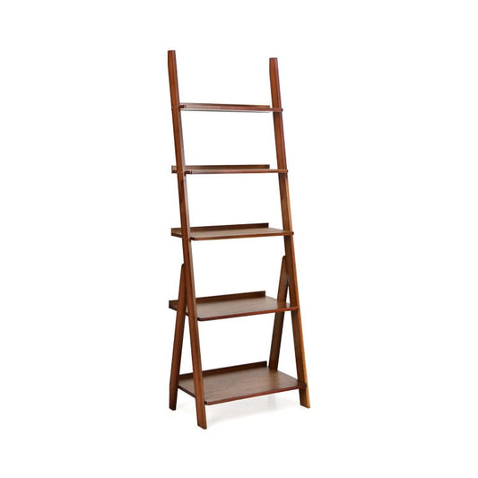 Office Set, 5-Tier Bamboo Ladder Shelf, Electric Standing Computer Desk