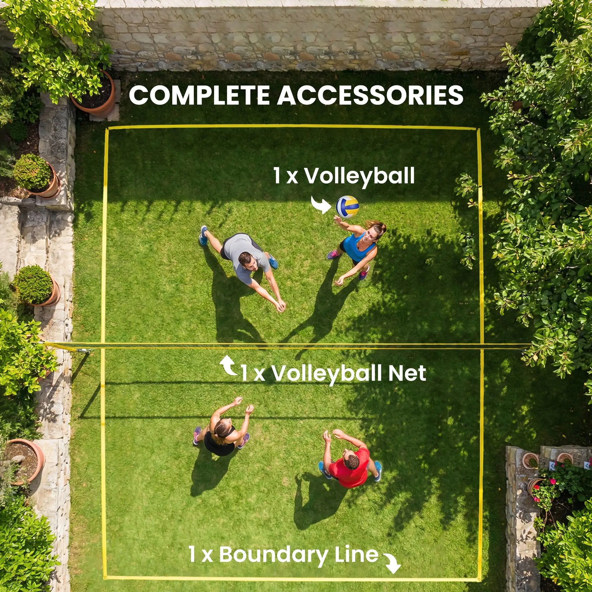 Portable Volleyball Net Set, Adjustable Height Steel Poles, Boundary Line, Carrying Bag Badminton at Gallery Canada