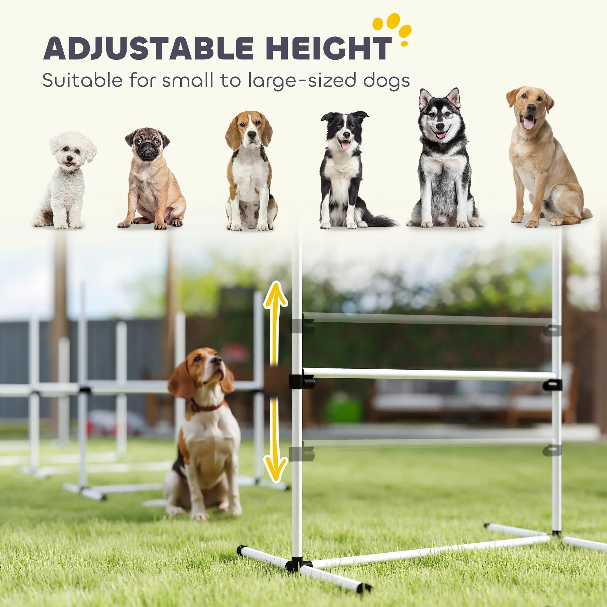 Set of 4 Dog Agility Training Jump Bars, Adjustable, White Dog Agility Training Equipment at Gallery Canada
