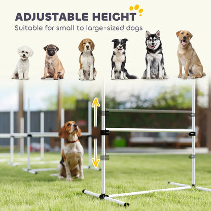 Set of 4 Dog Agility Training Jump Bars, Adjustable, White Dog Agility Training Equipment at Gallery Canada
