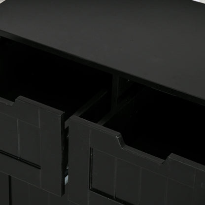 Bathroom Storage Cabinet, 2 Drawers, Adjustable Shelf, Black Bathroom Cabinets at Gallery Canada