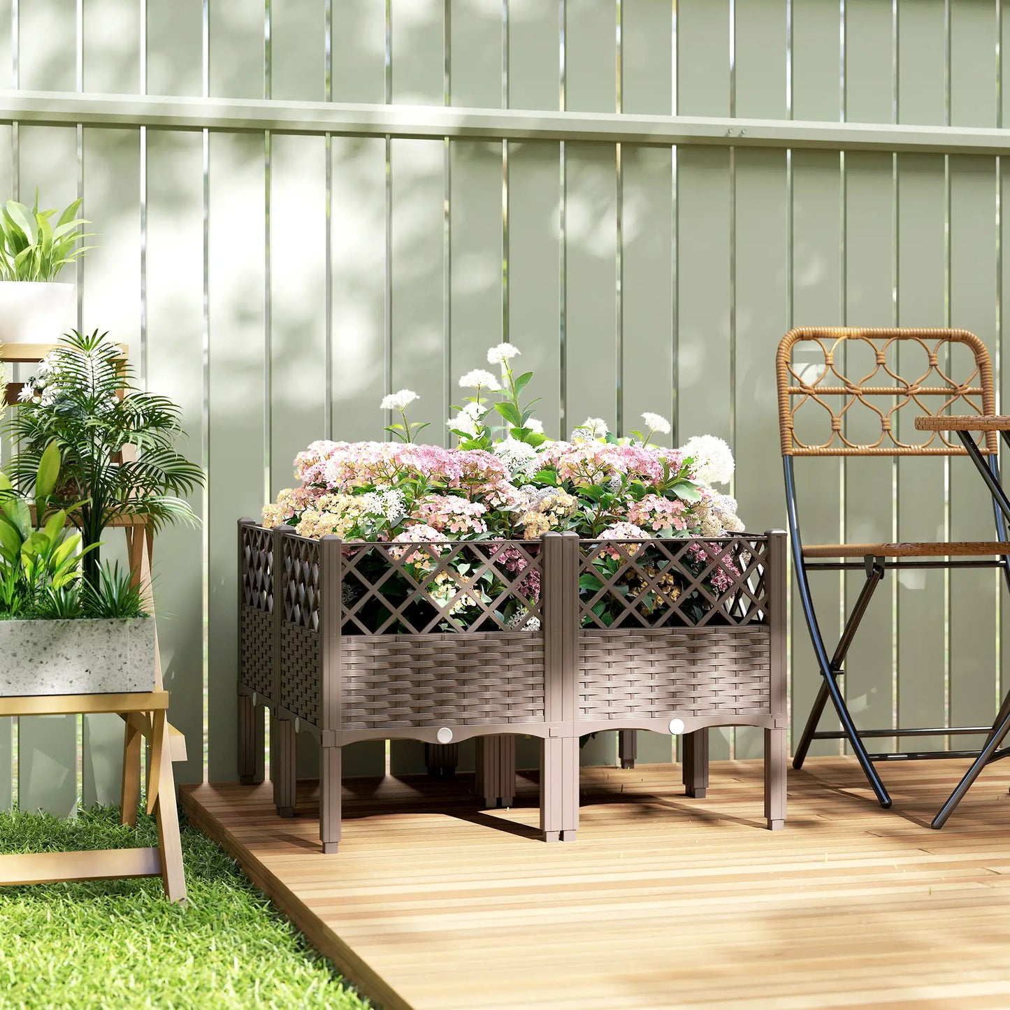 Raised Garden Bed With Legs, Self Watering Planter Box, 63" x 15.7" x 20.3" Elevated Garden Beds at Gallery Canada