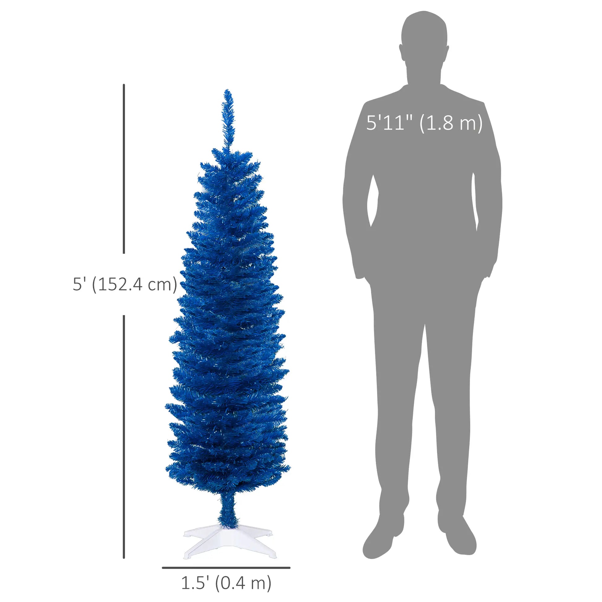 5ft Pencil Christmas Tree, Skinny Artificial, Deep Blue Pencil Christmas Trees at Gallery Canada