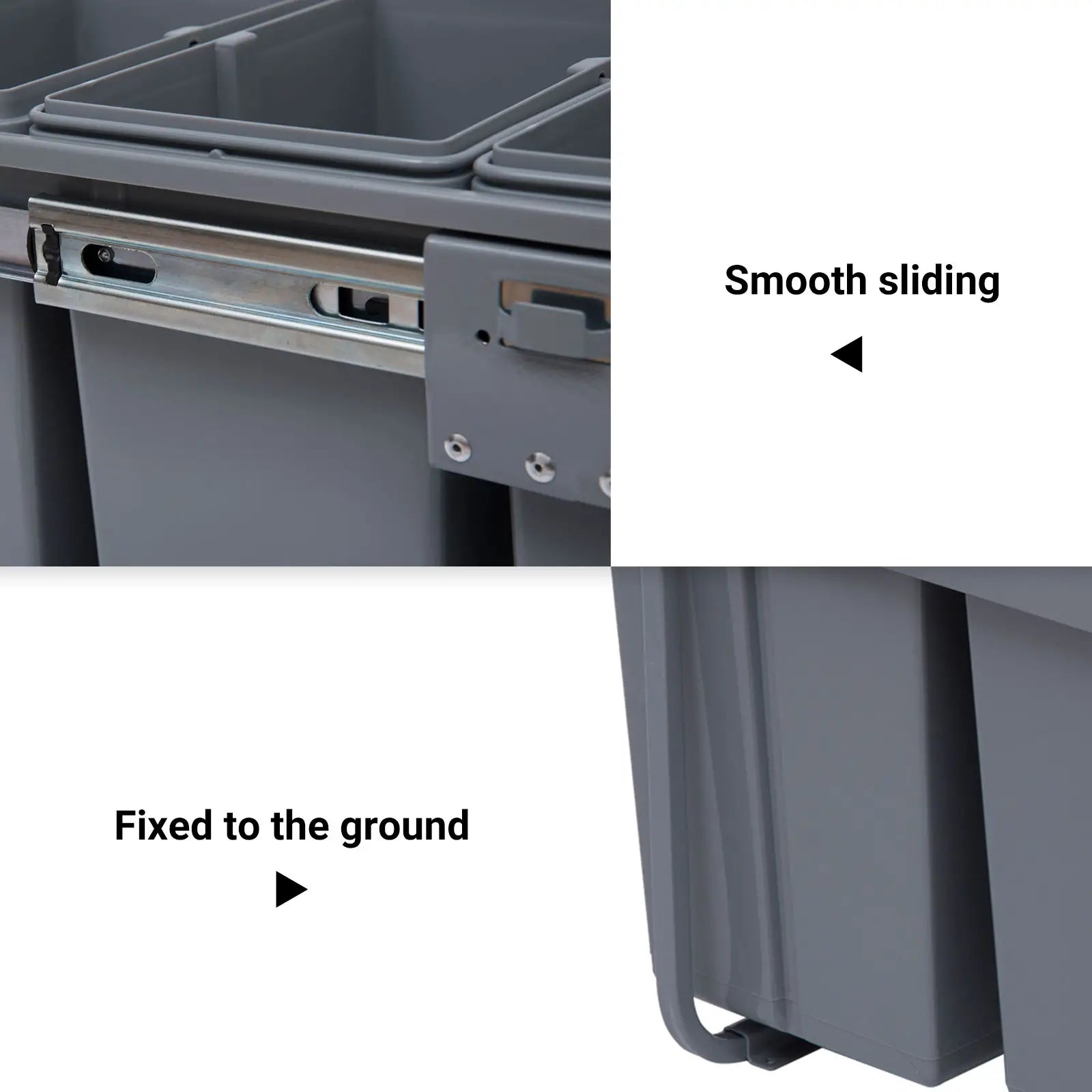 Pull Out Trash Can, 10.6 Gallon, Under Cabinet Slide Out Garbage Can, Grey Household Supplies at Gallery Canada