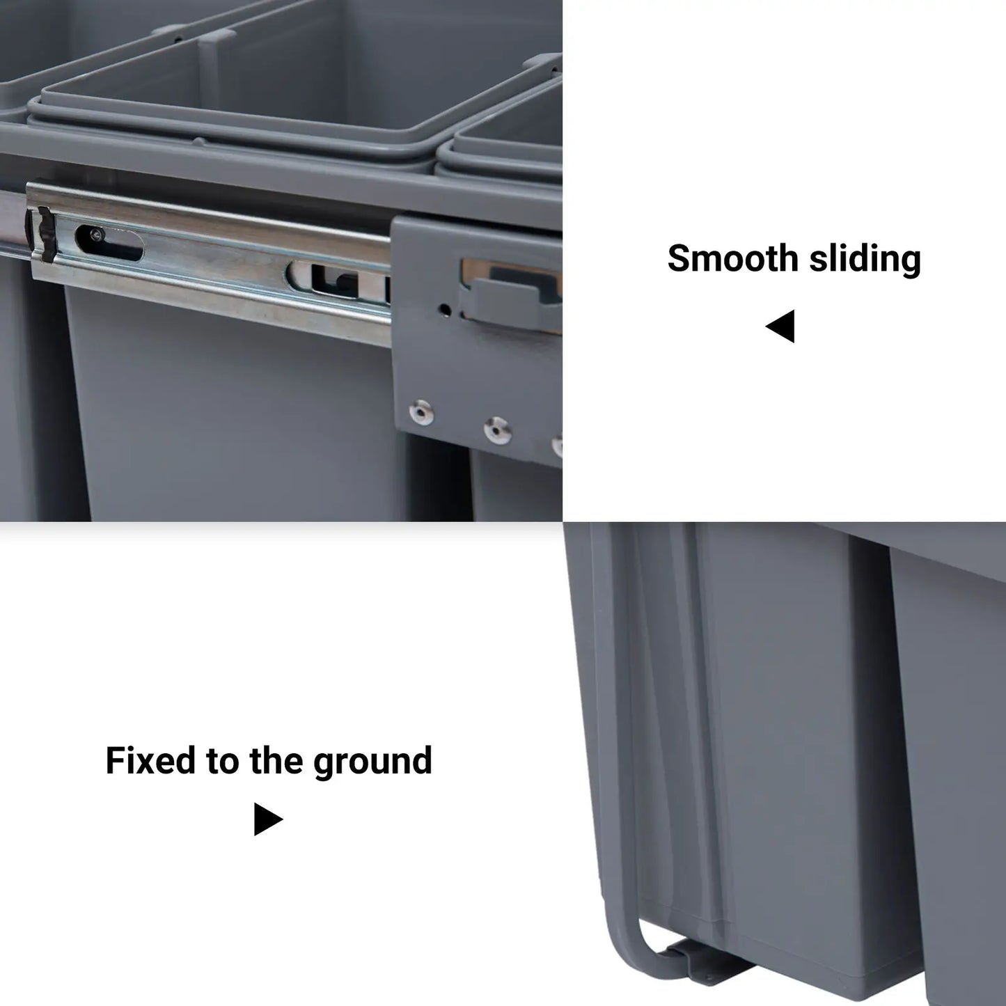 Pull Out Trash Can, 10.6 Gallon, Under Cabinet Slide Out Garbage Can, Grey Household Supplies at Gallery Canada