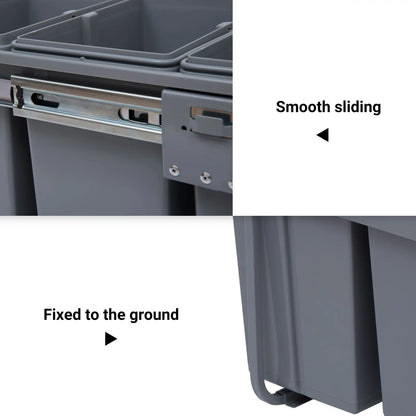 Pull Out Trash Can, 10.6 Gallon, Under Cabinet Slide Out Garbage Can, Grey Household Supplies at Gallery Canada