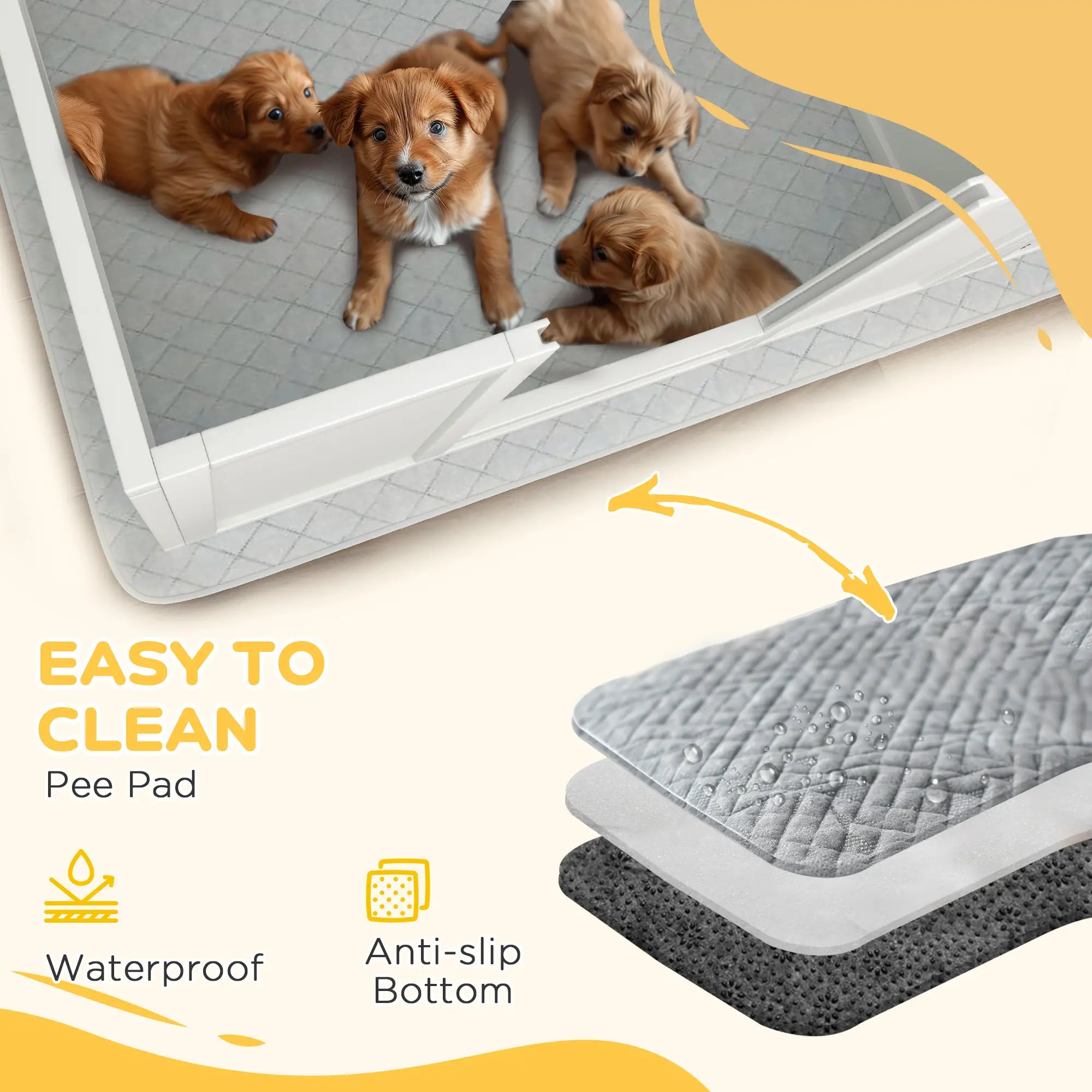 Dog Whelping Box, Waterproof Pad, Adjustable Door, 41