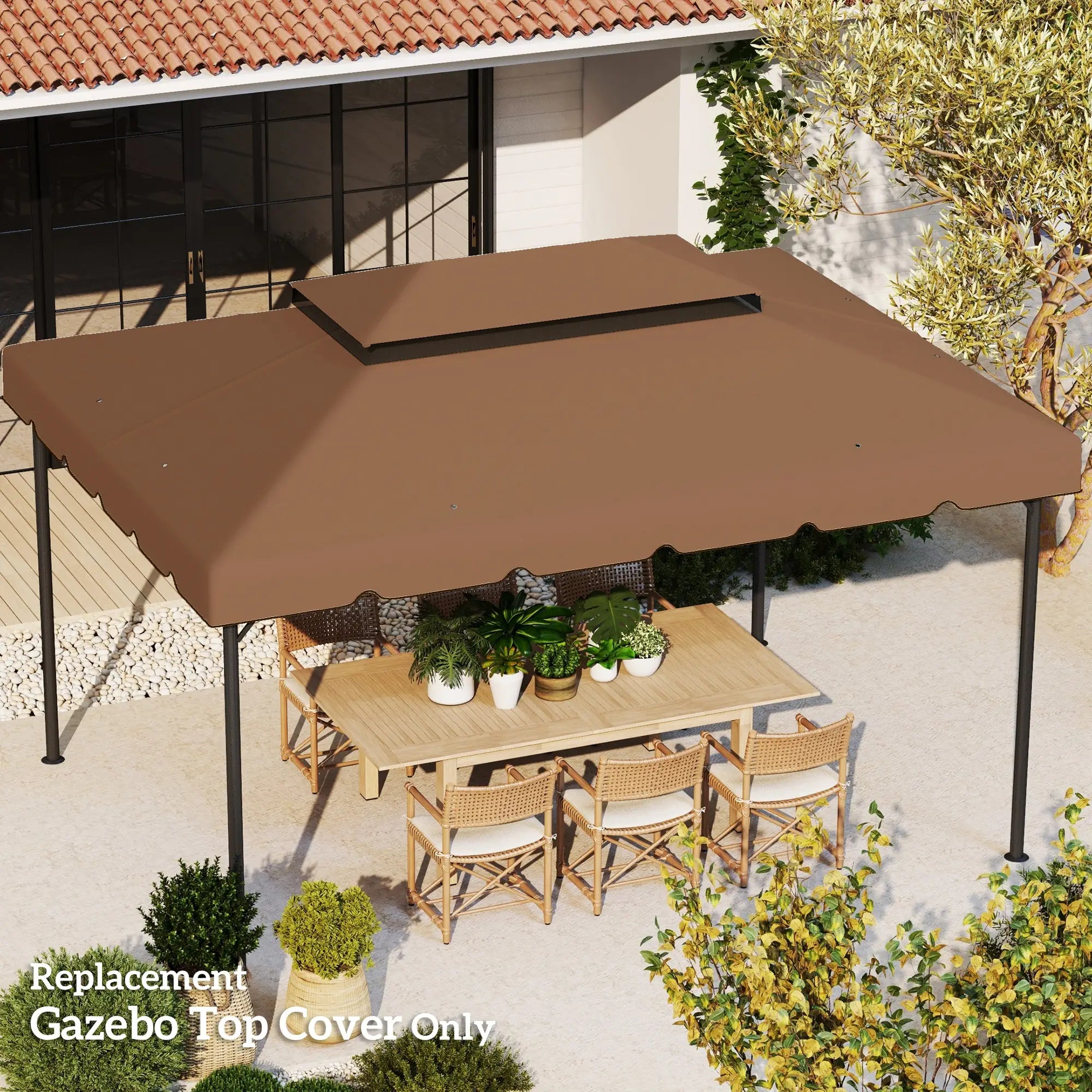 13' x 10' Gazebo Canopy, Double Vented Roof, Coffee Gazebo Canopy Replacement at Gallery Canada