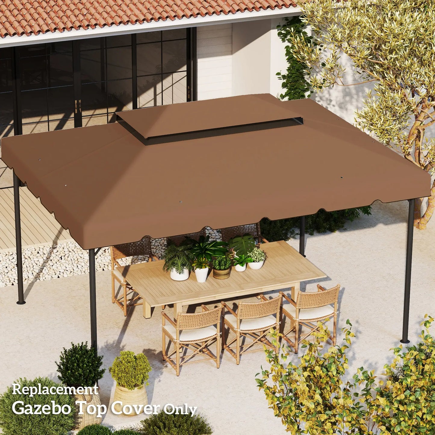 13' x 10' Gazebo Canopy, Double Vented Roof, Coffee Gazebo Canopy Replacement at Gallery Canada