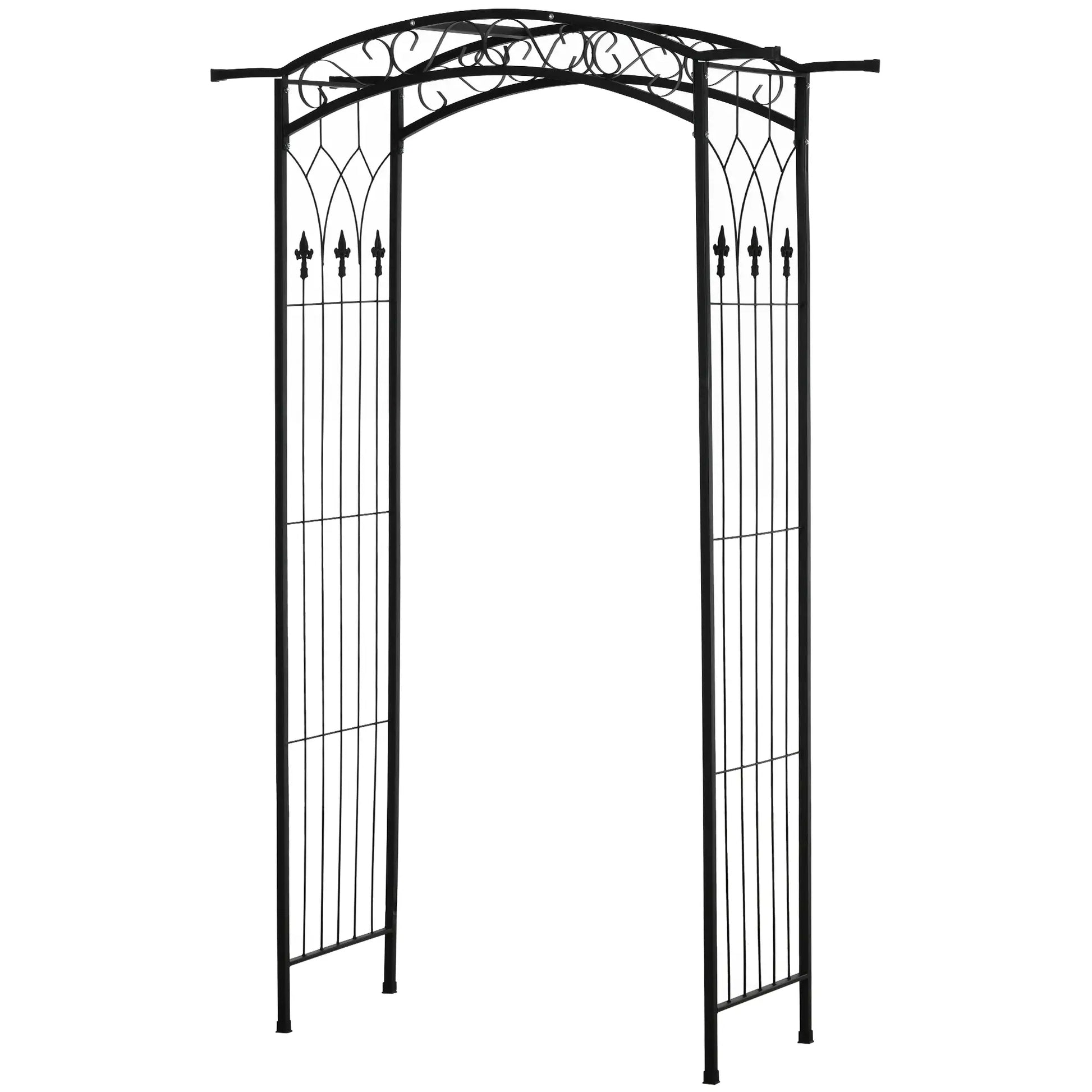 7Ft Garden Arbor, Wedding Arch, Scrollwork Trellis, Black Garden Arches at Gallery Canada